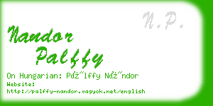 nandor palffy business card